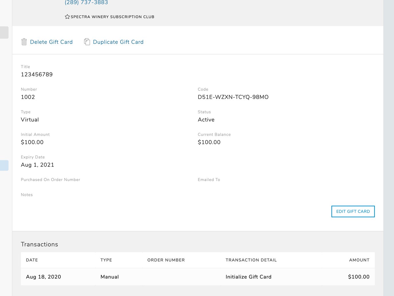 Gift Card Overview Creating/Redeeming/Managing Gift Cards