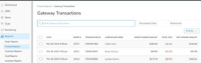 Gateway trans report