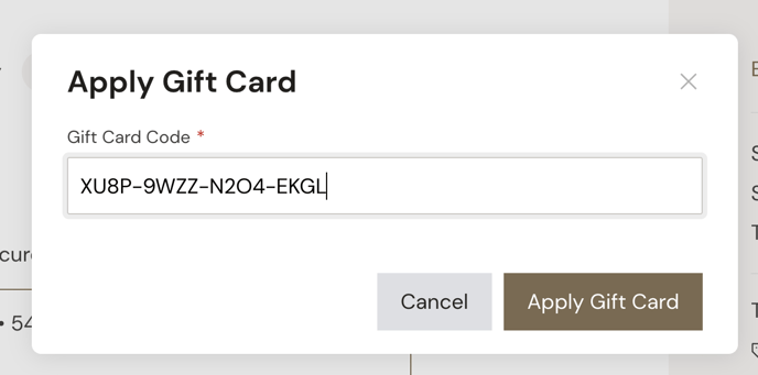 How to Apply a Gift Card Code to