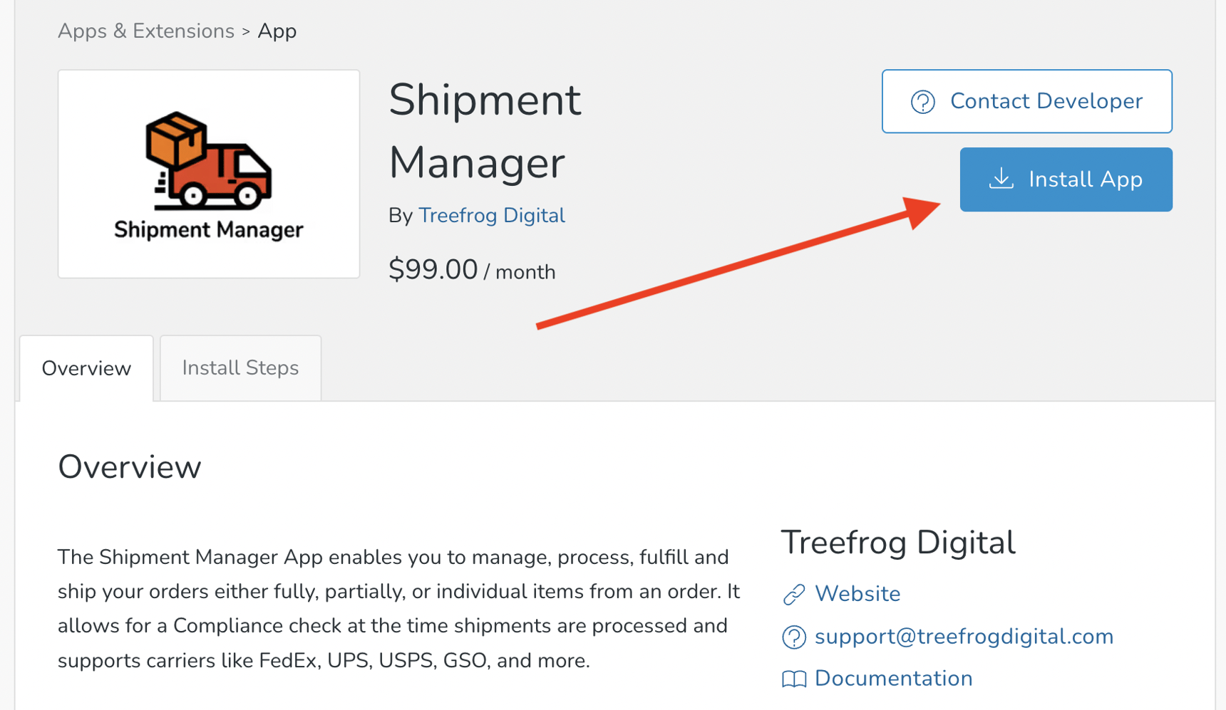 Shipment Manager App by Treefrog Digital