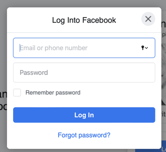 Log into Facebook