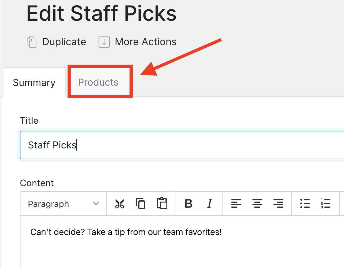 Creating Product Collections