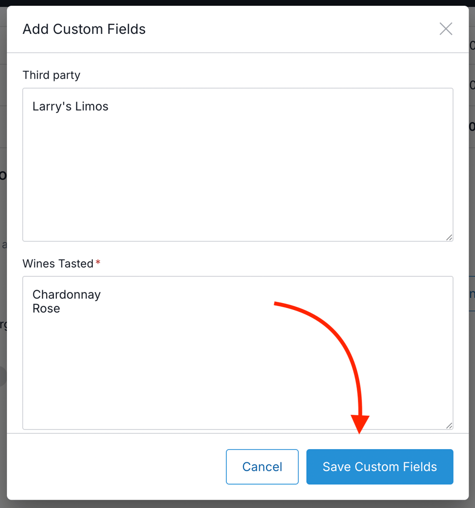 Creating Custom Fields for Reservations