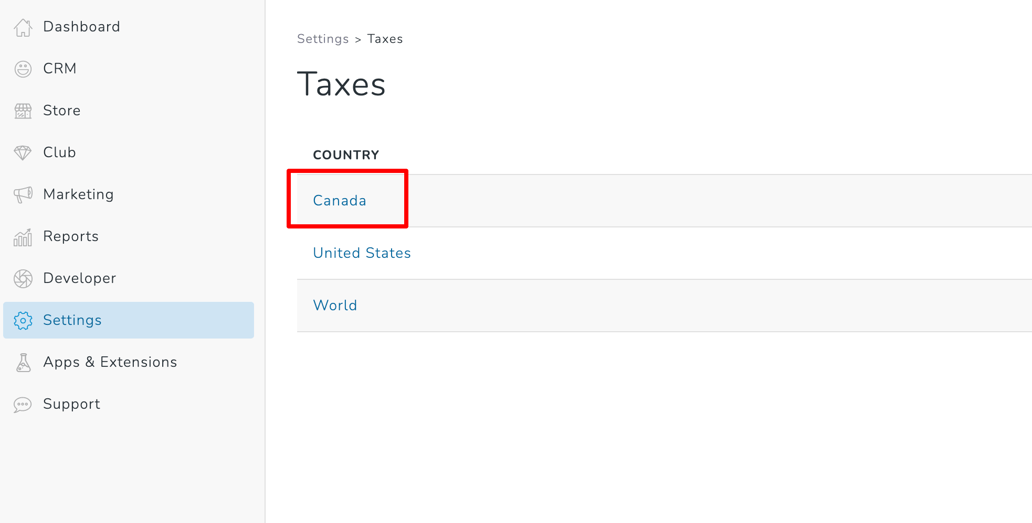 Setting up tax rates (Canada)