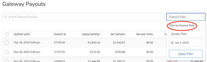 gateway payout dep date
