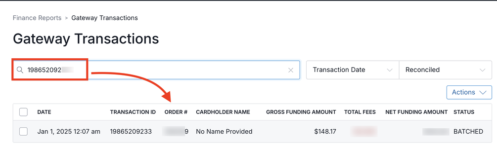 Finding Transaction ID Based on Last 4-Digits of Credit Card in Pulse ...